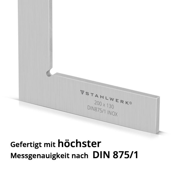 Stahlwerk Logo, 200 x 130 Millimeter, DIN 875/1 Edelstahl Winkeleisen