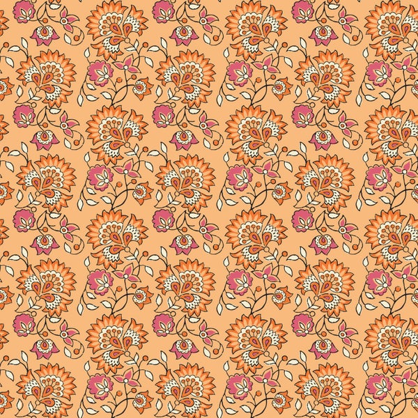 Florales Muster mit Blüten und Ranken