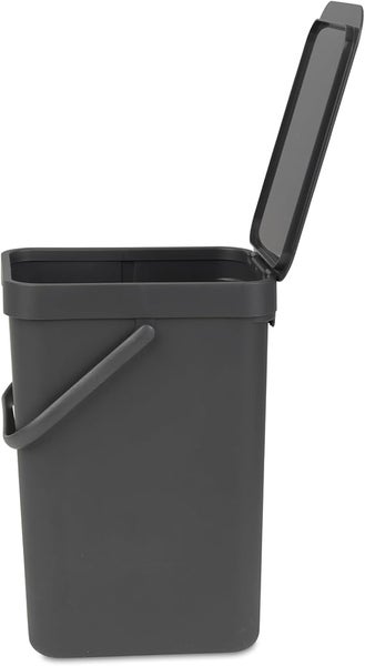 Brabantia Abfallsammler Mit Stay Open Deckel 12 Liter HxBxT 35 x 20 x 24,9 cm Kunststoff Dunkelgrau