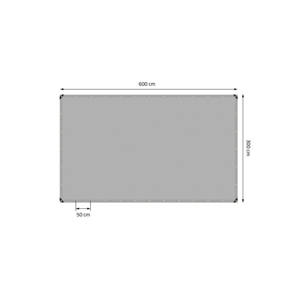 ECD Germany Premium Abdeckplane Gewebeplane mit Ösen, 6x3m 18m², 650g/m², Grau, PVC, Wasserdicht, Reißfest, 10 Haken, LKW-Plane Bootsplane Gartenplane Holzplane, Schutzplane für Gartenmöbel Pool Auto