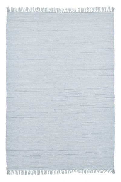 Handgewebter Fleckerlteppich aus Baumwolle Chindi Grau 40x60 cm