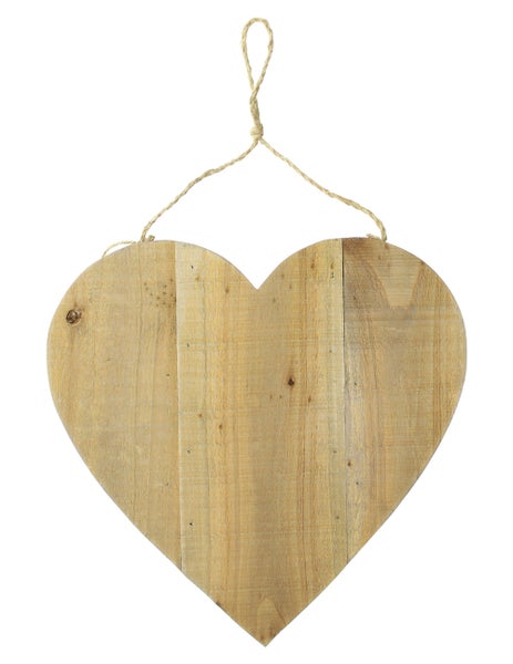 FRANK FLECHTWAREN | Herzhänger Tafel, HOLZ, HANF, 36 x 2,5 x 36 cm