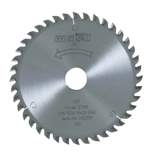 Mafell Saegeblatt fuer Handkreissaege, Hartmetall bestueckt, Durchmesser 120 Millimeter, 40 Zaehne