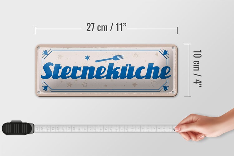 Blechschild Spruch 27x10cm Sterneküche Dekoration