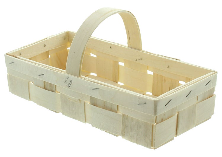 FRANK FLECHTWAREN | Bügelkorb Natur, HOLZ, 26 x 12 x 6 cm