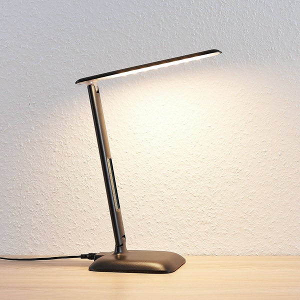 Lindby LED Tischlampe Ludmilla dimmbar (Modern) in Schwarz (1 flammig, ) - Tischleuchte Schreibtischlampe Nachttischlampe Arbeitszimmerleuchte