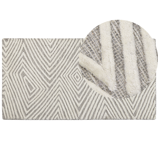 Teppich GOKSUN Grau 80 x 150 cm Wolle