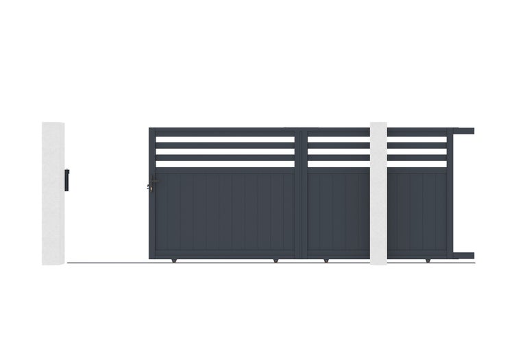 Schiebetor aus Aluminium 3,7m NEVIS 370C160 Grau
