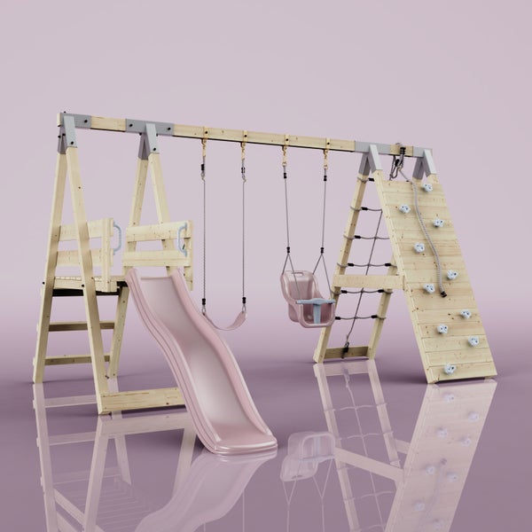 OutdoorToys Klettergerüst Schmetterling aus Holz in Rosa