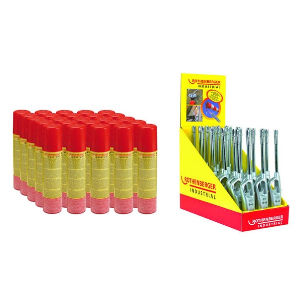 ROTHENBERGER Industrial 30x Gasanzünder Sturmsicher inkl. 25x Nachfüllgas - 1500005182