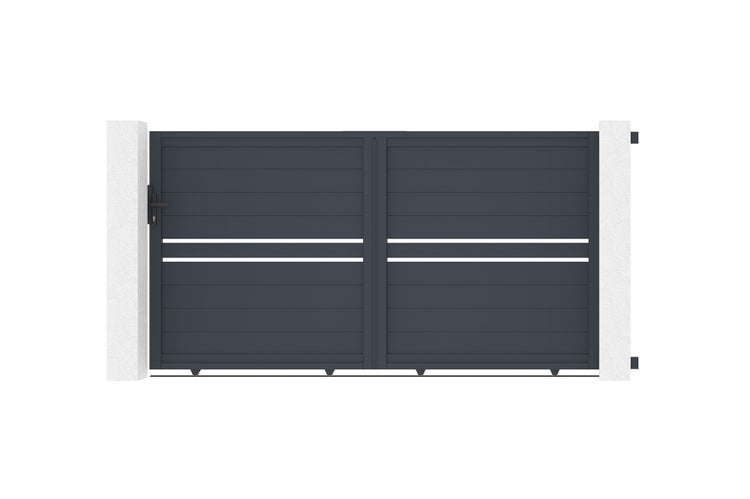 Schiebetor 3m CIMONE H.160 graues Aluminium