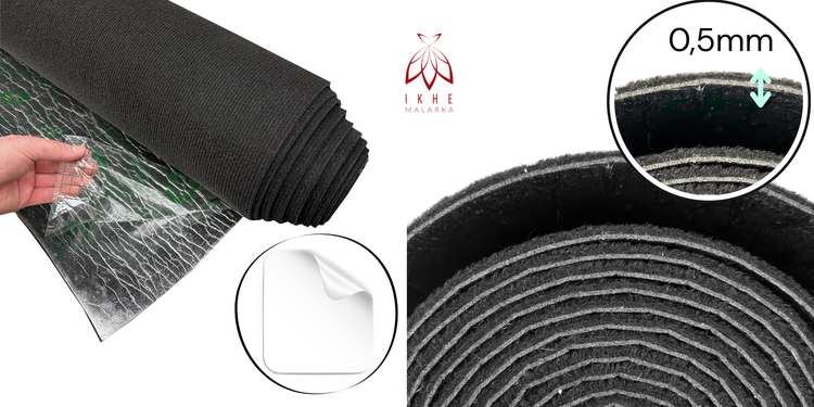 Rolle Antidröhnmatte, Dicke 0,5 mm, selbstklebend