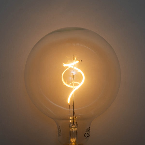 LED-Leuchtmittel Globe mit spiralförmigem Filament, Klarglas