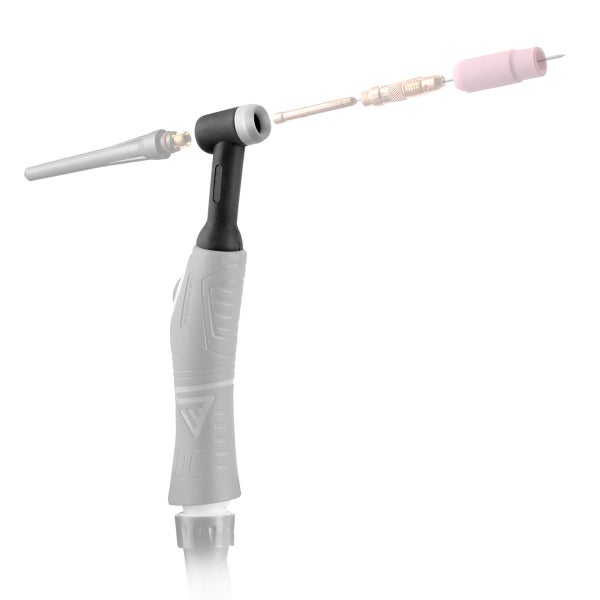 Wolfram-Inertgas-Schweißbrenner mit Einzelteilen