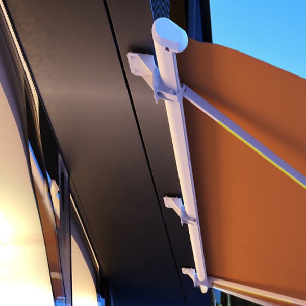 Home Deluxe - Deckenhalterung ERA für Markisen - 2 Stück, Farbe: Weiß, inkl. Dübel I Terrassenüberdachung Sonnenschutz Windschutz