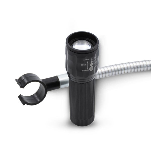 Taschenlampe mit flexiblem Arm und Halterung