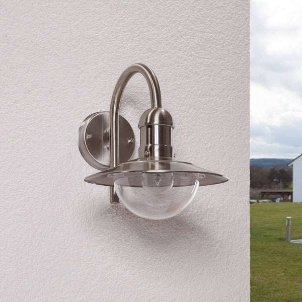 Lindby Damion (spritzwassergeschützt (Modern) in Alu aus Edelstahl (1 flammig, E27)