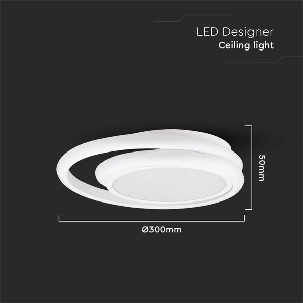 LED-Design Deckenleuchte mit einem Durchmesser von 300 Millimeter