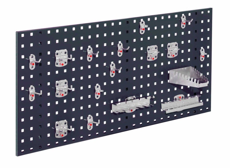 Kappes ®RasterPlan Einsteigerset #6 1x Lochplatte 1000x450mm 1x Werkzeughaltersortiment 18-teilig Anthrazitgrau RAL 7016