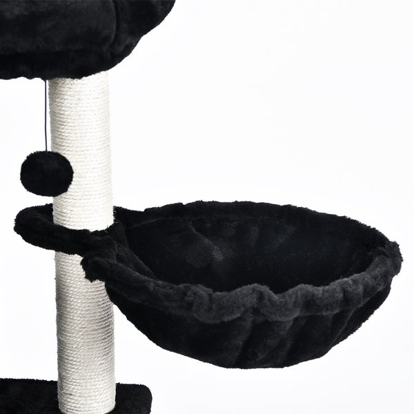Home Deluxe - Kratzbaum RUBY - Farbe: Schwarz, Maße: 100 x 49 x 49 cm, Material: Polyester/ Sisal, Gestell: MDF I Katzenbaum Kratzpfosten Kratzstamm