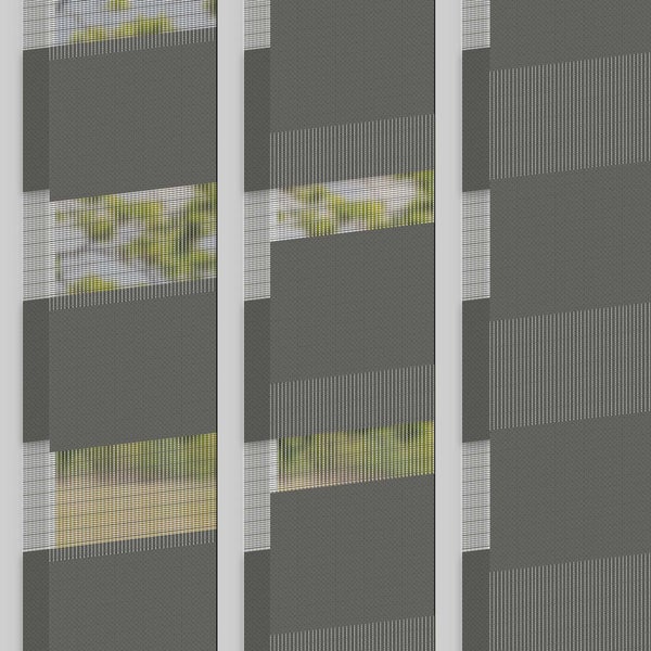 ECD Germany Doppelrollo Klemmfix ohne Bohren 55x150 cm Dunkelgrau, lichtdurchlässig und verdunkelnd, Duo Rollo für Fenster & Türen, Fensterrollo Seitenzugrollo Klemmrollo Sonnenschutzrollo Zebrarollo