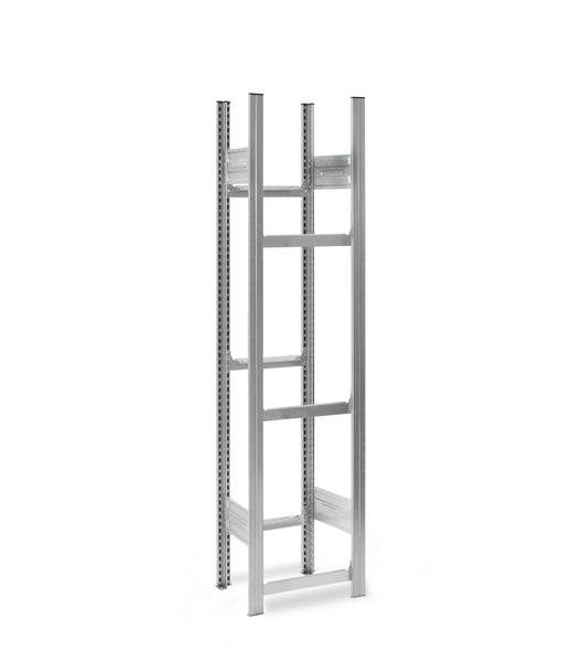 PROREGAL Getränkekistenregal Stecksystem T-Profil Grundregal HxBxT 175 x 50 x 30 cm Fachlast 100 kg 3 Ebenen für 3 Getränkekisten Verzinkt