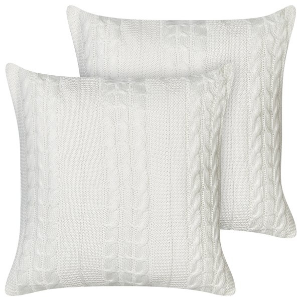 Dekokissen 2er Set CADETIA Baumwolle 45 x 45 cm Weiß Ohne Muster