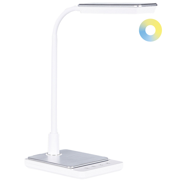 LED Schreibtischlampe CENTAURUS mit Dimmer Metall Weiß