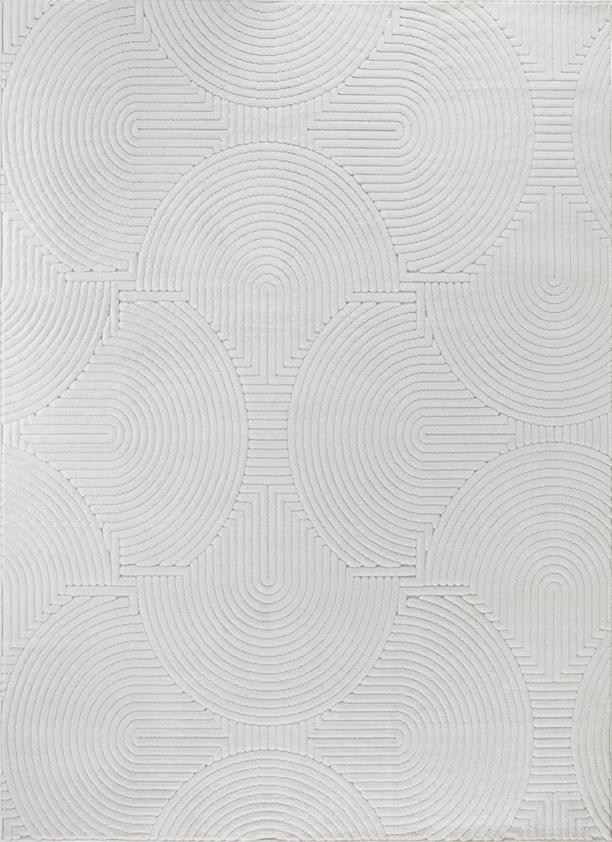 Moderner Skandinavischer Teppich für Innen-/Außenbereich - Weiß - 120x170cm - REYKO