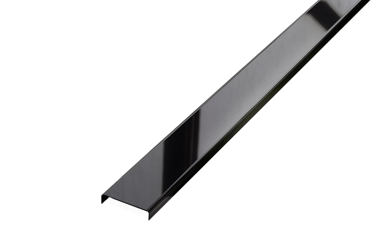 C-Profil aus geschliffenem Edelstahl 2700mm X 40mm x 9mm - schwarz glänzend