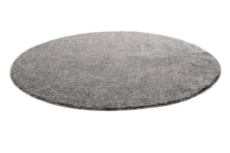 Teppich Rund Hellgrau Hochflor  Flavio Homie Living 200 cm rund