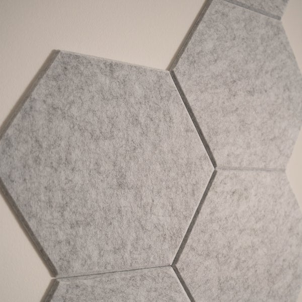 Home Deluxe Akustikplatten Hexagon selbstklebend SILENT - Hellgrau, 15er Set | Schallschutzplatten, Wanddekoration, Schallabsorber, Akustik Paneel