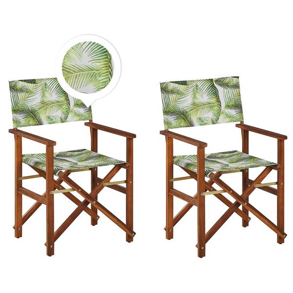 Gartenstuhl 2er Set CINE Akazienholz Hellgrün