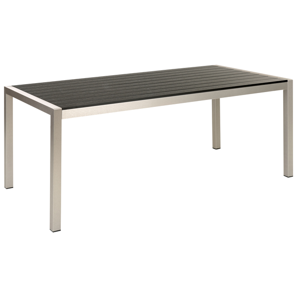 Gartentisch VERNIO 180 cm 90 cm Metall Schwarz / Silber