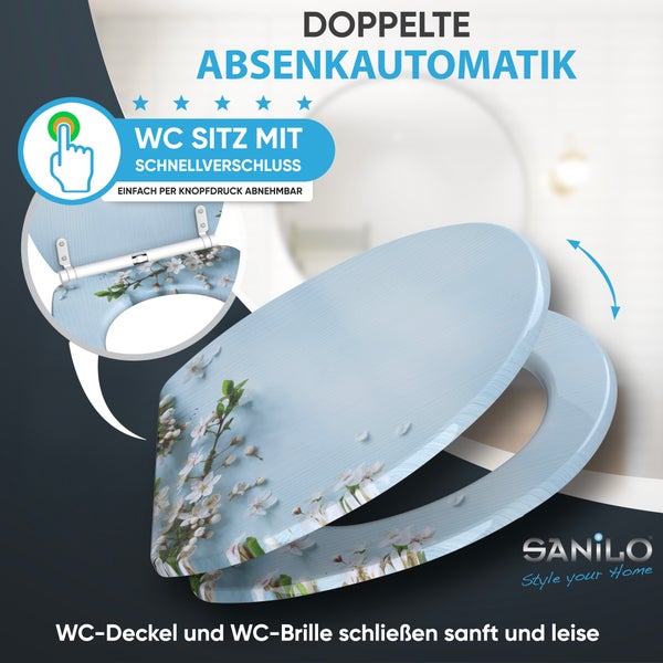 WC-Sitz mit Absenkautomatik & Top Fix Sakura