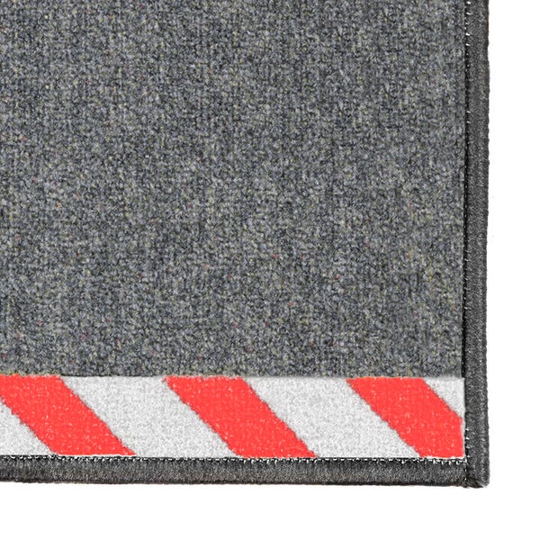 FLOORDIREKT Kabelmatte mit Warnumrandung - Rollenware - Sicherheitsmatte für Büro und Lager - Rot-Weiß - 40 x 700 cm