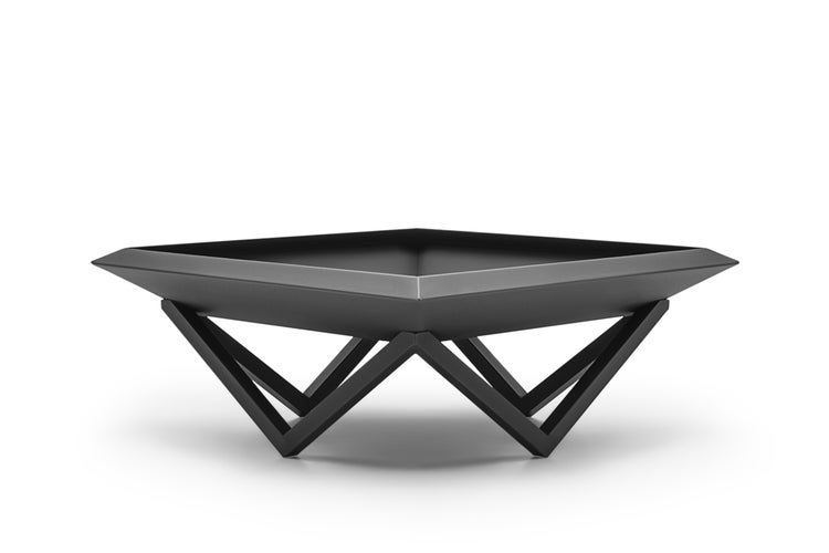 The Favilla Firesheet Feuerschale Schwarz – Feuerstelle aus Stahl für Garten & Terrasse – 77 x 77 x 32 cm – Pulverbeschichtet & Wetterfest – Modernes Design – Keine Montage nötig