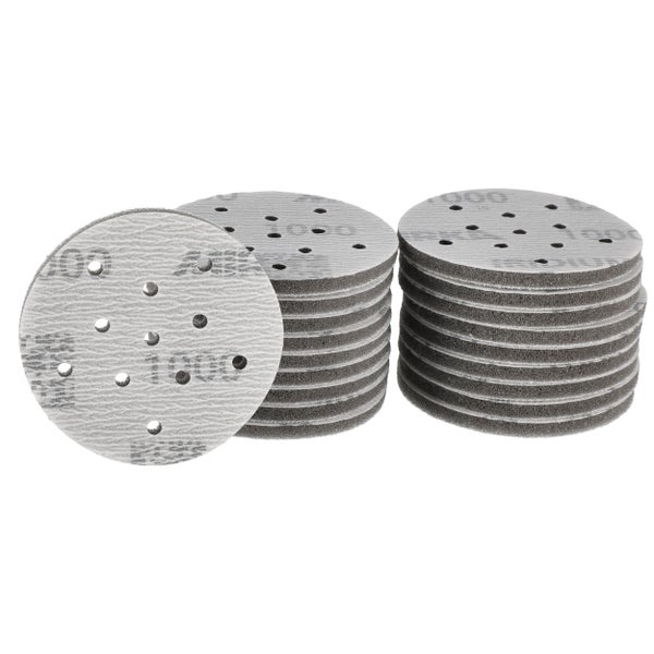 Mirka Iridium Soft Schleifscheiben Ø 77 mm / Korn P1000 / Klett Multifit / 20 Stück / schaumbasiertes Schleifmittel für präzises Trockenschleifen, Klarlackschliff, Finish