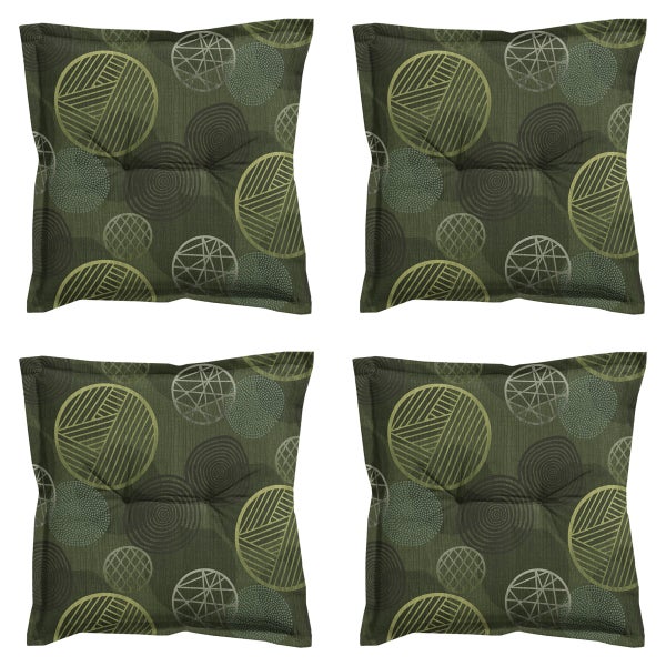 Sitzkissen Circle grün - Ca. 50x50 cm - 4er-Set
