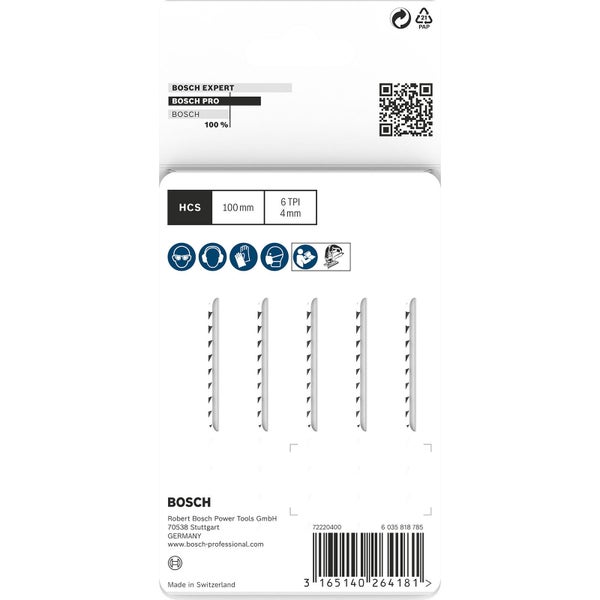 Bosch Stichsägeblätter Set, HCS, 100 mm, 6 TPI