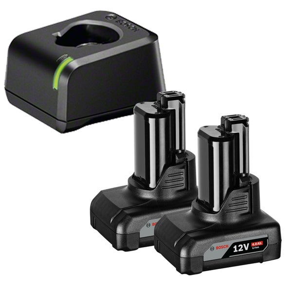 Bosch Akku Ladegerät mit zwei 12 Volt Akkus