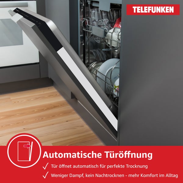 Telefunken Geschirrspüler vollintegrierbar 60cm Einbau Spülmaschine12 Maßgedecke 6 Programme AquaStop GEV6012D