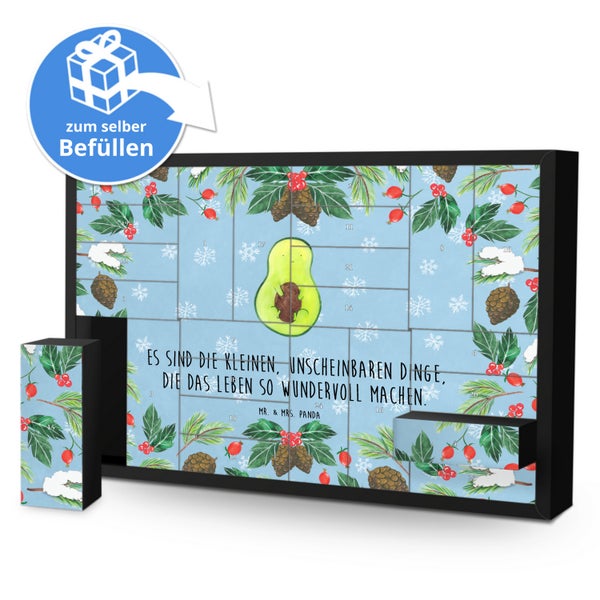 Mr. & Mrs. Panda Befüllbarer Adventskalender Avocado Kern - Blau Pastell