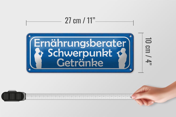 Blechschild Spruch 27x10cm Ernährungsberater Getränke Bier Dekoration