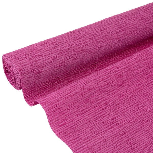 Rolle Krepppapier in Zyklam zum Basteln und Dekorieren.