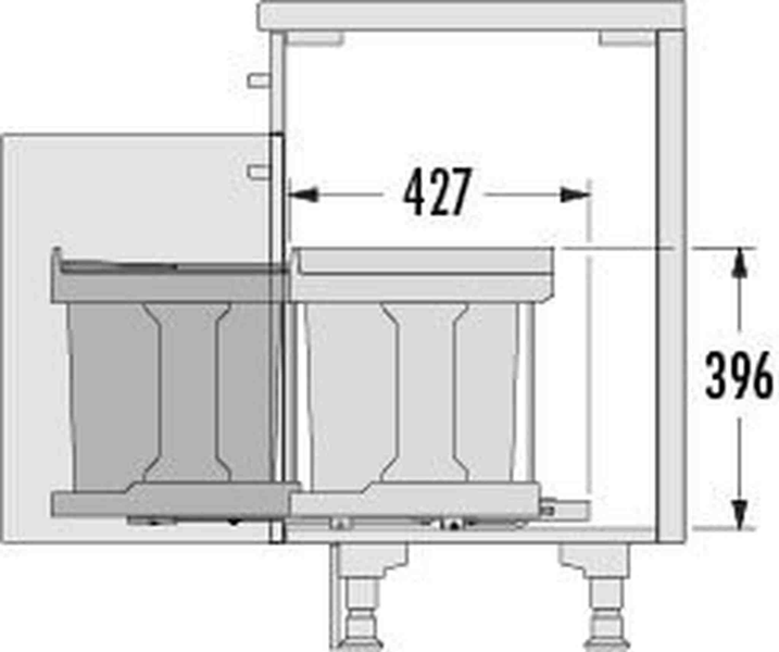 Hailo Einbau-Abfallsammler SOLO 40 20l. basaltgrau