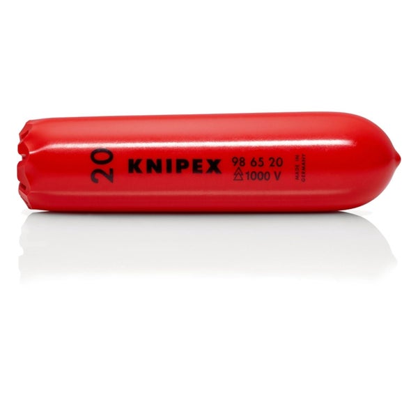 Knipex rote Aufstecktülle 98 65 20 aus Kunststoff, Innendurchmesser 20 Millimeter, isoliert bis 1000 Volt.