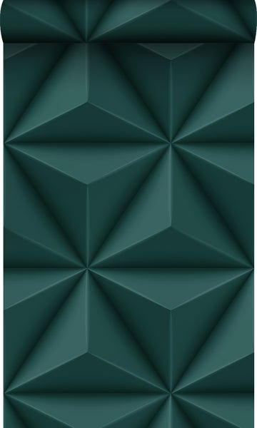 Origin Wallcoverings Öko-Strukturtapete 3D-Muster Petrolblau - 0,53 x 10,05 m - 347817