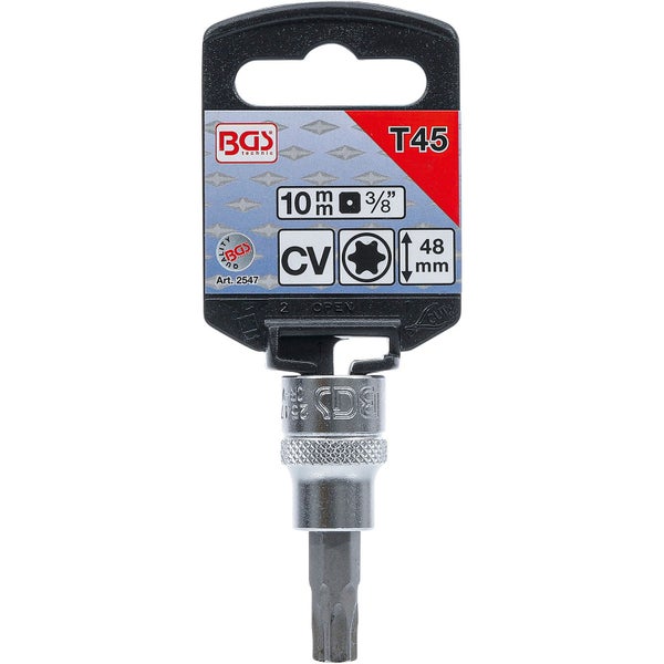 BGS Bit-Einsatz Antrieb Innenvierkant 10 mm (3/8) T-Profil (für Torx) T45 - 2547