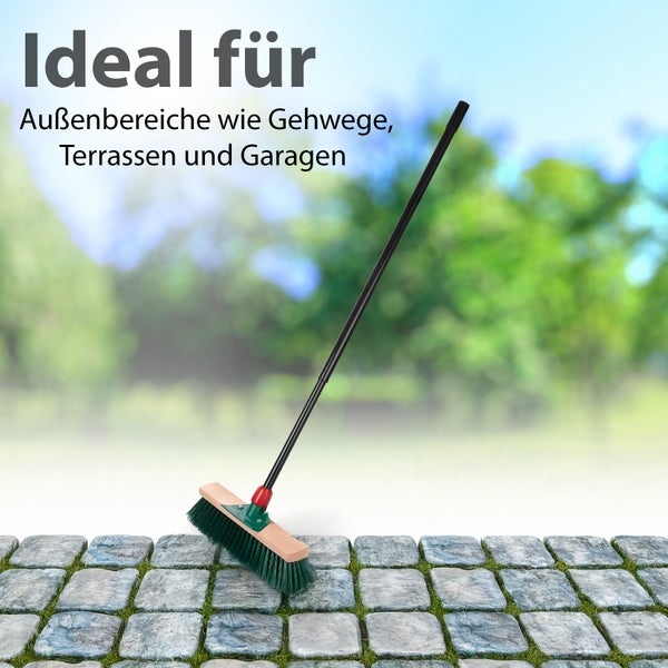 Kehrbesen mit Stiel für Gehwege, Terrassen und Garagen
